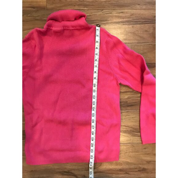 Women's XL Top Moda International Turtleneck Long Sleeve Ribbed Pink - Picture 5 of 5